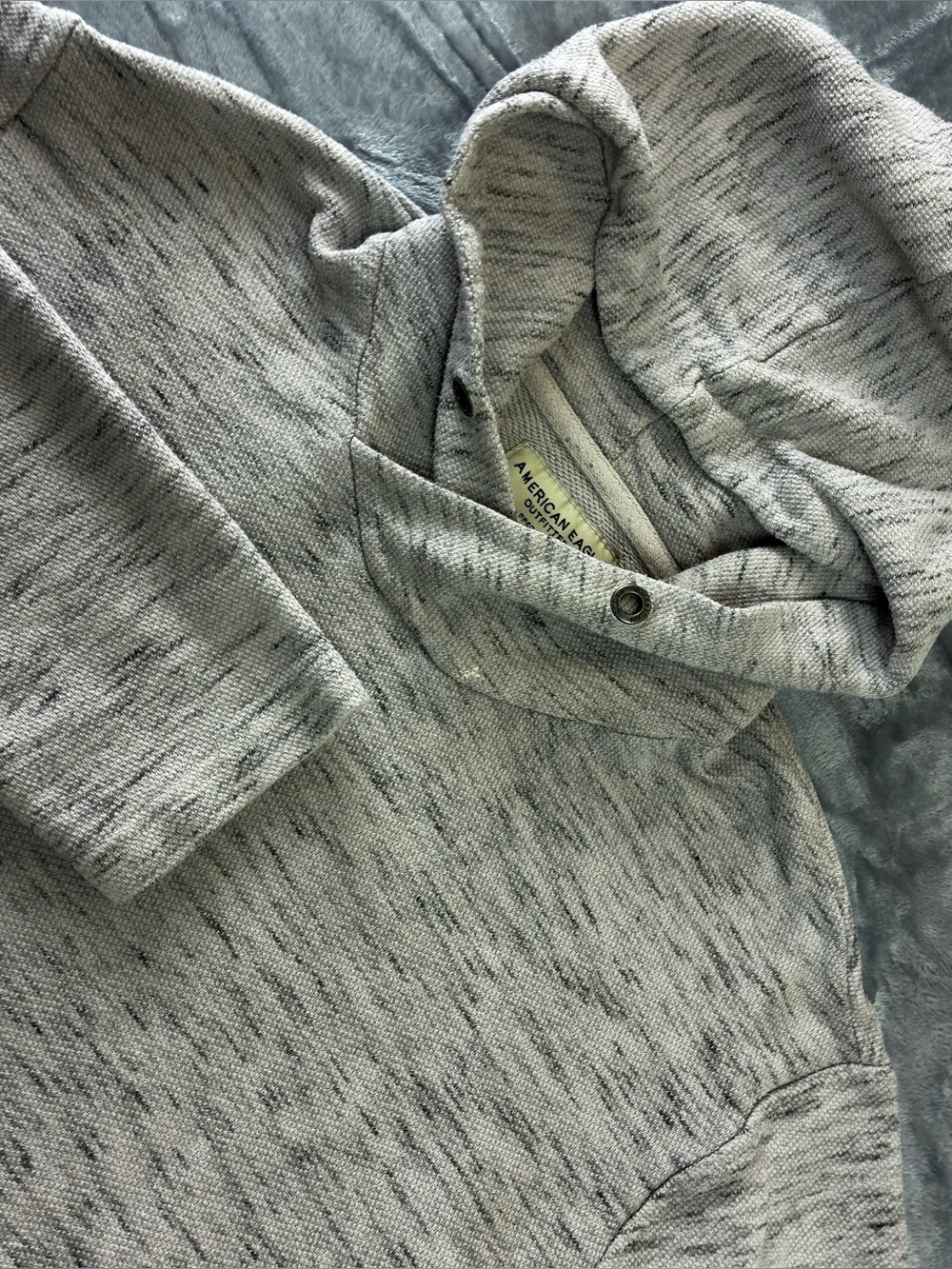 American Eagle Outfitters Knit Hoodie Size Large Gray Cozy Beach Coverup Pouch